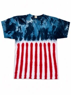 Vintage Sundog USA American Flag Tie Dye T-Shirt XXL Made in USA Single Stitch